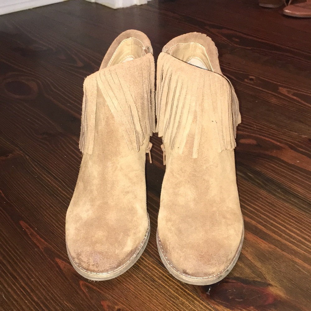 Lucky Brand fringe booties